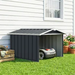 Garaje para Robot Cortacésped de Acero Galvanizado con Techo Dos Aguas para Jardín Exterior 87x103x66 cm Gris Os... - Ogal.Es