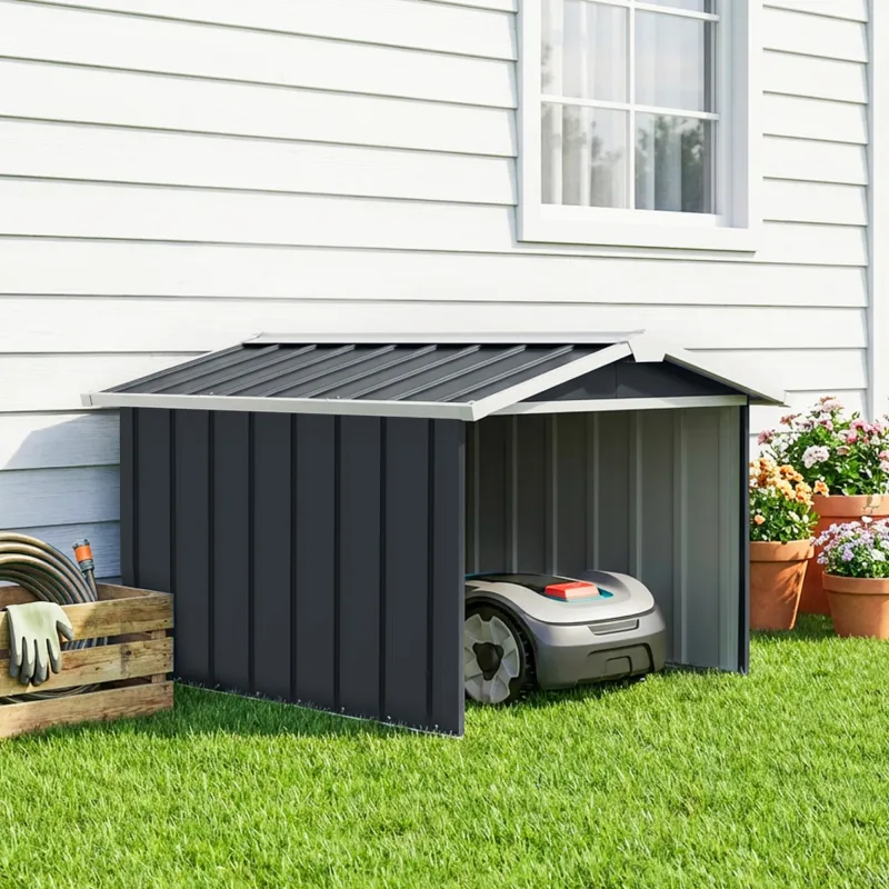 Garaje para Robot Cortacésped de Acero Galvanizado con Techo Dos Aguas para Jardín Exterior 87x103x66 cm Gris Os... - Ogal.Es