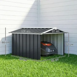 Garaje para Robot Cortacésped de Acero Galvanizado con Techo Dos Aguas para Jardín Exterior 87x103x66 cm Gris Os... - Ogal.Es