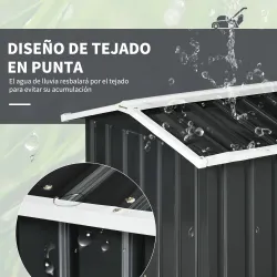 Garaje para Robot Cortacésped de Acero Galvanizado con Techo Dos Aguas para Jardín Exterior 87x103x66 cm Gris Os... - Ogal.Es