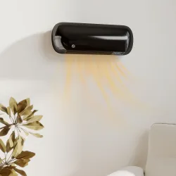 Calefactor Eléctrico de Pared 2000W con 3 Modos Pantalla LED Termostato Temporizador y Oscilación Negro - Ogal.Es