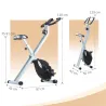 Bicicleta Estática Plegable 8 Niveles Resistencia Magnética Monitor LCD Asiento Ajustable Sensor Ritmo Soporte T... - Ogal.Es