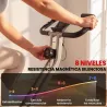 Bicicleta Estática Plegable 8 Niveles Resistencia Magnética Monitor LCD Asiento Ajustable Sensor Ritmo Soporte T... - Ogal.Es