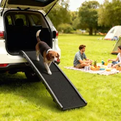 Rampa para Perros 155 cm Rampa para Perros para Coche Plegable con Asa Ángulo Ajustable Negro - Ogal.Es