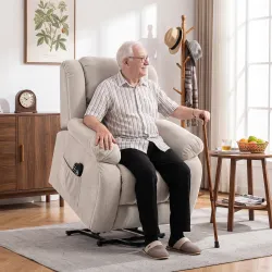 Sillón Relax Reclinable Eléctrico Levanta Personas Masaje Vibratorio y Calor Asiento Ancho Puerto USB Bolsillos ... - Ogal.Es