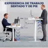 Escritorio Elevable Eléctrico 140x60 cm con 3 Memorias Pantalla LED 2 Ganchos y 2 Pasacables Blanco - Ogal.Es