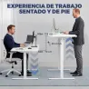 Escritorio Elevable Eléctrico 120x60 cm con 3 Memorias Pantalla LED 2 Ganchos y 2 Pasacables Blanco - Ogal.Es