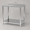 Mesa de Trabajo de Acero Inoxidable con 2 Estantes para Cocina Garaje Taller Carga 100 kg 90x60x86 cm Plata - Ogal.Es