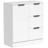 Aparador de Salón Estrecho con Puerta 3 Cajones 60x30x70 cm para Entrada Comedor Blanco - Ogal.Es
