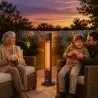 Calefactor Infrarrojos Terraza de Pie o Pared 2000 W con Mando 8 Niveles Calor Temporizador Apagado Inclinación ... - Ogal.Es