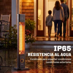 Calefactor Infrarrojos Terraza de Pie o Pared 2000 W con Mando 8 Niveles Calor Temporizador Apagado Inclinación ... - Ogal.Es