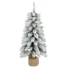 Árbol de Navidad Artificial Nevado 90 cm 107 Puntas de Rama Caídas Base de Arpillera Blanco - Ogal.Es
