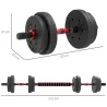 Juego de Mancuernas Ajustables 15 kg 2 en 1 con Barras Conexión y Mangos Antideslizantes para Gimnasio en Casa N... - Ogal.Es