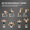 Juego de Mancuernas Ajustables 15 kg 2 en 1 con Barras Conexión y Mangos Antideslizantes para Gimnasio en Casa N... - Ogal.Es