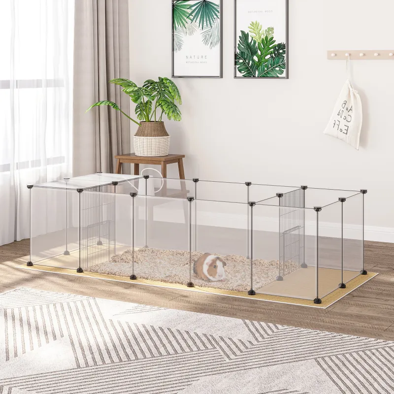 Valla para Mascotas DIY con 20 Paneles y Tapete Parque para Animales Pequeños para Cobayas y Erizos 175x70x45 cm... - Ogal.Es