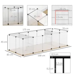 Valla para Mascotas DIY con 20 Paneles y Tapete Parque para Animales Pequeños para Cobayas y Erizos 175x70x45 cm... - Ogal.Es