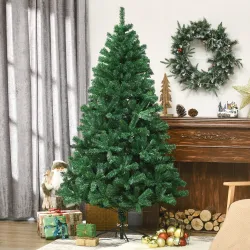 Árbol de Navidad de 180 cm Árbol Artificial 1000 Puntas para Decoración Navideña de Plástico Metal Ø120x180 cm V... - Ogal.Es