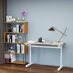 Escritorio de Pie 120x60x72-117 cm con Altura Ajustable Manual con Manivela Mesa para Ordenador para Oficina Est... - Ogal.Es