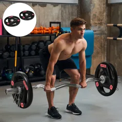 Juego de 2 Discos de Pesas sin Barra de 10 kg con Orificio de 5 cm para Entrenamiento de Fuerza Ø32x4,5cm Negro - Ogal.Es