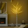 Árbol de Abedul Altura 180 cm con 96 Luces LED IP44 Blanco Cálido Decoración para Interiores 22x22x180 cm Blanco - Ogal.Es