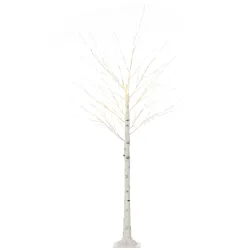 Árbol de Abedul Altura 180 cm con 96 Luces LED IP44 Blanco Cálido Decoración para Interiores 22x22x180 cm Blanco - Ogal.Es