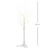 Árbol de Abedul Altura 180 cm con 96 Luces LED IP44 Blanco Cálido Decoración para Interiores 22x22x180 cm Blanco - Ogal.Es