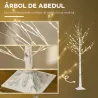Árbol de Abedul Altura 180 cm con 96 Luces LED IP44 Blanco Cálido Decoración para Interiores 22x22x180 cm Blanco - Ogal.Es