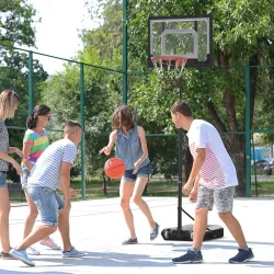 Canasta de Baloncesto con Altura Ajustable 206-260 cm Aro de Baloncesto con Ruedas y Base Rellenable Negro - Ogal.Es