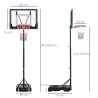 Canasta de Baloncesto con Altura Ajustable 206-260 cm Aro de Baloncesto con Ruedas y Base Rellenable Negro - Ogal.Es