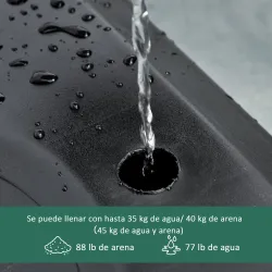 Canasta de Baloncesto con Altura Ajustable 206-260 cm Aro de Baloncesto con Ruedas y Base Rellenable Negro - Ogal.Es