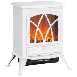 Chimenea Eléctrica 1000W/2000W con Efecto de Llama y Protección Sobrecalentamiento para 15-30 ? 45x28,5x54 cm Bl... - Ogal.Es