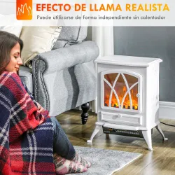 Chimenea Eléctrica 1000W/2000W con Efecto de Llama y Protección Sobrecalentamiento para 15-30 ? 45x28,5x54 cm Bl... - Ogal.Es