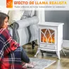 Chimenea Eléctrica 1000W/2000W con Efecto de Llama y Protección Sobrecalentamiento para 15-30 ? 45x28,5x54 cm Bl... - Ogal.Es