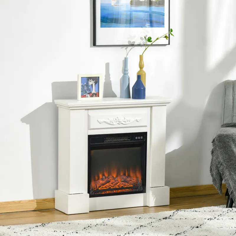 Chimenea Eléctrica 1800W con Efecto de Llama Mando a Distancia Temporizador Protección Contra Sobrecalentamiento... - Ogal.Es