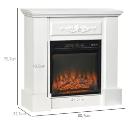 Chimenea Eléctrica 1800W con Efecto de Llama Mando a Distancia Temporizador Protección Contra Sobrecalentamiento... - Ogal.Es