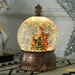 Bola de Nieve Navidad con Música y Luces Escena de Papá Noel y Niño para Decoración Navideña Regalo de Fiesta Br... - Ogal.Es