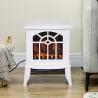 Chimenea Decorativa 1000 W/2000 W con Temperatura Ajustable LED Llamas para 15-20 ㎡ 36,5x24x46 cm Blanco - Ogal.Es