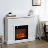 Chimenea Eléctrica 1800W con Efecto de Llama Mando a Distancia Temporizador Semanal para Sala 30 m² Blanco - Ogal.Es