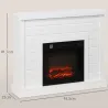 Chimenea Eléctrica 1800W con Efecto de Llama Mando a Distancia Temporizador Semanal para Sala 30 m² Blanco - Ogal.Es