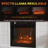 Chimenea Eléctrica 1800W con Efecto de Llama Mando a Distancia Temporizador Semanal para Sala 30 m² Blanco - Ogal.Es