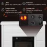 Chimenea Eléctrica 1800W con Efecto de Llama Mando a Distancia Temporizador Semanal para Sala 30 m² Blanco - Ogal.Es