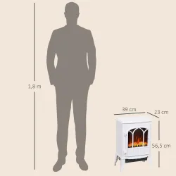 Chimenea Eléctrica 1000W/2000W Efecto de Llama Temperatura Ajustable y Protección Sobrecalentamiento para 15-30 ... - Ogal.Es