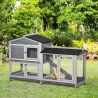 Conejera Exterior 157,4x53x99,5cm Jaula para Conejos Grande con Ruedas Techo Asfáltico Bandejas Extraíbles y Ram... - Ogal.Es