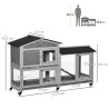 Conejera Exterior 157,4x53x99,5cm Jaula para Conejos Grande con Ruedas Techo Asfáltico Bandejas Extraíbles y Ram... - Ogal.Es