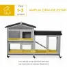 Conejera Exterior 157,4x53x99,5cm Jaula para Conejos Grande con Ruedas Techo Asfáltico Bandejas Extraíbles y Ram... - Ogal.Es