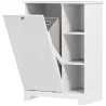 Mueble de Baño con Cesto Ropa Sucia Cesta Extraíble Estante Ajustable y Compartimentos para Baño 60x38x86 cm Blanco - Ogal.Es