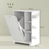 Mueble de Baño con Cesto Ropa Sucia Cesta Extraíble Estante Ajustable y Compartimentos para Baño 60x38x86 cm Blanco - Ogal.Es