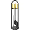 Juego de Utensilios para Chimenea de 5 Piezas de Metal con Escoba Pala Tenazas Atizador y Soporte 20x20x71 cm Do... - Ogal.Es