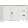 Aparador para Salón Moderno con 2 Puertas 3 Cajones Estante Ajustable para Comedor Entrada 120x38x76 cm Blanco - Ogal.Es