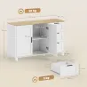 Aparador para Salón Moderno con 2 Puertas 3 Cajones Estante Ajustable para Comedor Entrada 120x38x76 cm Blanco - Ogal.Es